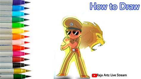 little singham drawing|How To Draw Little Singham Step by Step .